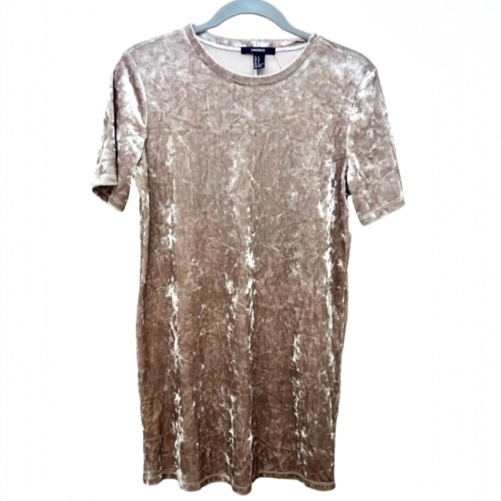 Forever 21 crushed pink velvet t-shirt dress - Picture 2 of 4